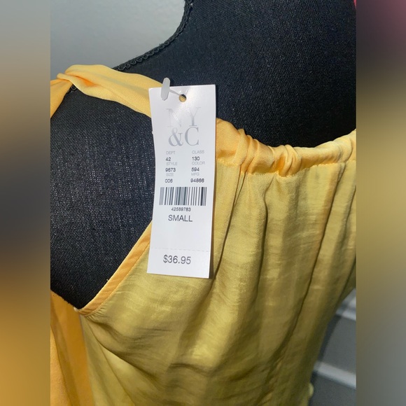 New York & Company Yellow Blouse || Size S || See photos for callout - Picture 8 of 15